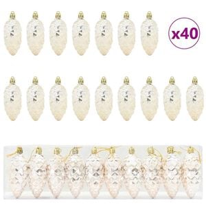vidaXL Weihnachts-Tannenzapfen Ball 40 stk. Champagner 4 x 9 cm