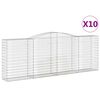 vidaXL Gabionen mit Hochbogen 10 Stk 400x50x140/160cm Verzinktes Eisen
