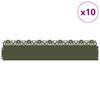 vidaXL Rasenkanten 10 pcs Olive Gr&uuml;n 103 x 0,05 x 22 cm Stahl