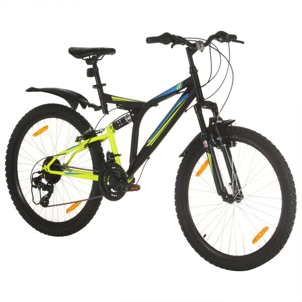 vidaXL Mountainbike 21 Gang 26 Zoll Rad 49 cm Schwarz