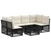 vidaXL Gartensofa-set 7 stk. Schwarz Poly-Rattan