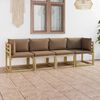 vidaXL Gartensofa 4-Sitzer mit Kissen in Taupe