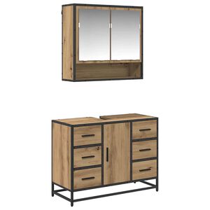 vidaXL Badezimmerm&ouml;bel-Set 2 stk. Artisan-Eiche 80 x 33 x 60 cm