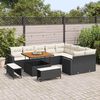 vidaXL Gartensofa-set mit Kissen 13 pcs Schwarz und Creme Poly-Rattan