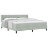 vidaXL Boxspringbett mit Kopfteil Hellgrau 200 x 180 cm Samt