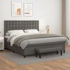 vidaXL Boxspringbett mit Matratze Grau 160x200 cm Kunstleder