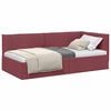vidaXL Eckbettgestell Weinrot 90 x 200 cm Stoff