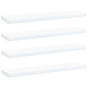 vidaXL B&uuml;cherregal-Bretter 4 Stk. Wei&szlig; 40x10x1,5 cm Holzwerkstoff