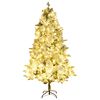 vidaXL Weihnachtsbaum mit Beleuchtung Schnee und Zapfen 195 cm PVC&PE
