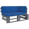 vidaXL Outdoor-Ecksofa Paletten Kiefernholz Impr&auml;gniert Grau