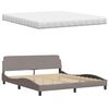 vidaXL Bett mit Matratze Taupe 180x200 cm Stoff