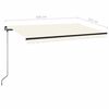 vidaXL Markise Manuell Einziehbar mit LED 450x350 cm Creme