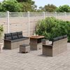 vidaXL Garten-Sofa-Set mit Kissen mit Speicher mit Kissen 9 pcs Grau
