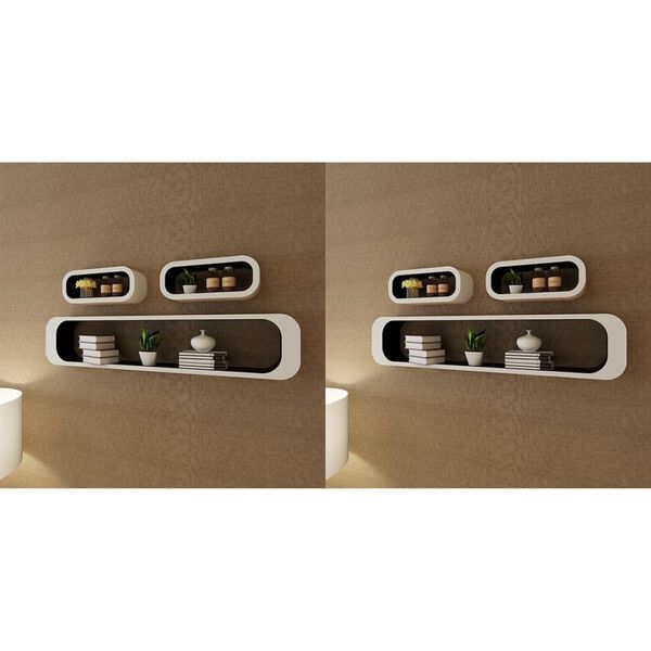 vidaXL Wandregale Regalwürfel 6 Stk. Schwarz und Weiß