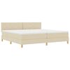 vidaXL LED Boxspringbett mit Kopfteil Creme 200 x 200 cm Stoff