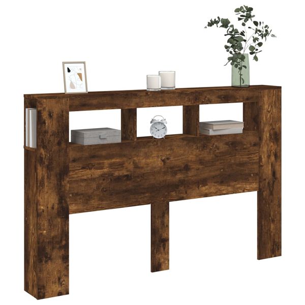 vidaXL LED-Kopfteil Räuchereiche 160x18,5x103,5 cm Holzwerkstoff