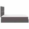 vidaXL Ottoman-Bett mit Matratze & LEDs Grau 140x200 cm Kunstleder