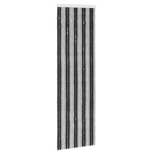 vidaXL Insektenschutzvorhang Chenille Grau und Schwarz 56 x 185 cm