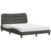 vidaXL Bett mit Matratze "Hvar" Dunkelgrau 140x200 cm Stoff