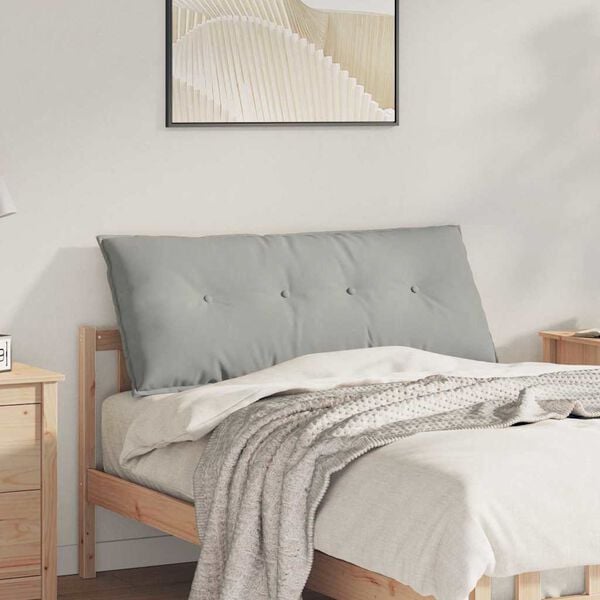 vidaXL R&uuml;ckenkissen Hellgrau 120 x 50 cm Mikrofaserstoff