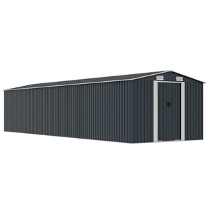 vidaXL Ger&auml;tehaus Anthrazit 257x990x181 cm Verzinkter Stahl
