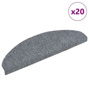 vidaXL Stufenmatten Selbstklebend 20 Stk. 65x21x4 cm Hellgrau Halbrund Gro&szlig;
