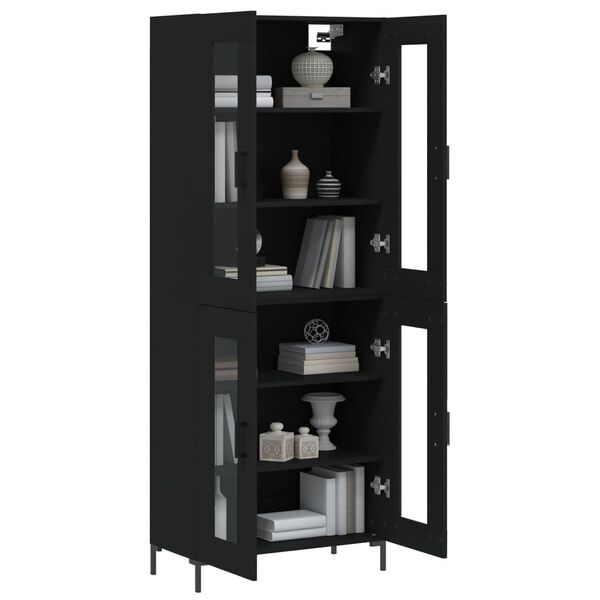 vidaXL Highboard Schwarz 69,5x34x180 cm Holzwerkstoff