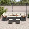vidaXL Gartensofa-set mit Kissen 10 pcs Schwarz und Creme