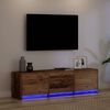 vidaXL TV Schrank mit LEDs Altholz 140 x 34 x 40 cm Holzwerkstoff