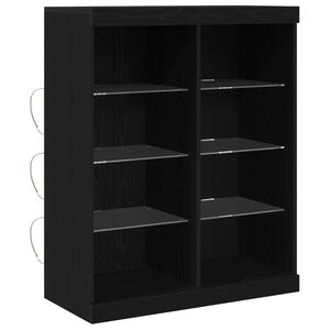vidaXL LED-Sideboard Schwarze Eiche 81 x 37 x 100 cm Holzwerkstoff