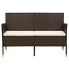 vidaXL Gartensofa 3-Sitzer mit Kissen Braun Poly Rattan