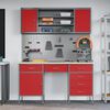 vidaXL Werkbank mit Schubladen 8 pcs Rot Ingenieure Holz und Stahl