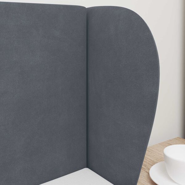 vidaXL Kopfteil Ohr Dunkelgrau 40 x 23 x 6 cm Samt