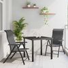 vidaXL Garten Essgruppe 3 pcs Grau Pulverbeschichteter Stahl