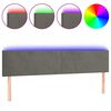 vidaXL LED Kopfteil Dunkelgrau 160x5x78/88 cm Samt