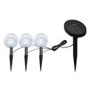 vidaXL Solarkugel 3 LED Gartenleuchten mit Erdspie&szlig;en & Solarmodul