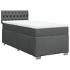 vidaXL Boxspringbett mit Matratze Dunkelgrau 90x190 cm Stoff