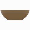 vidaXL Luxuri&ouml;ses Ovales Waschbecken Matt Creme 40x33 cm Keramik