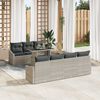 vidaXL Gartensofa-set mit Kissen 8 pcs Hellgrau Poly-Rattan