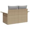 vidaXL Gartensofa mit Kissen Beige 141 x 62 x 69cm Poly-Rattan