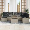 vidaXL Garten-Sofa-Set mit Kissen 9 pcs Hellgrau