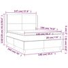 vidaXL Boxspringbett mit Matratze & LED Taupe 140x190 cm Stoff