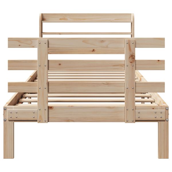 vidaXL Bettgestell mit Kopfteil ohne Matratze 75x190 cm