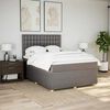 vidaXL Boxspringbett mit Matratze Taupe 140x200 cm Stoff