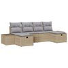 vidaXL Gartensofa-set mit Kissen 6 pcs Beige Poly-Rattan