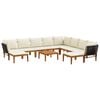 vidaXL 11 pcs Massives Akazienholz & Seil Natur