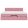 vidaXL Ottoman-Bett mit Matratze Rosa 200x200 cm Samt
