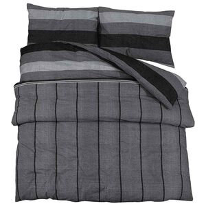 vidaXL Bettw&auml;sche-Set Dunkelgrau 260x220 cm Baumwolle