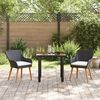 vidaXL Garten Essgruppe mit Kissen 3 pcs Schwarz Poly-Rattan
