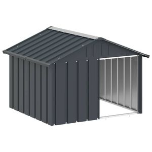vidaXL Hundeh&uuml;tte Anthrazit 116,5x103x81,5 cm Verzinkter Stahl